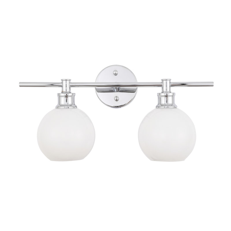 Éclairage pour meuble-lavabo en verre Drinkard, Chrome, Blanc givré, 2 Lights