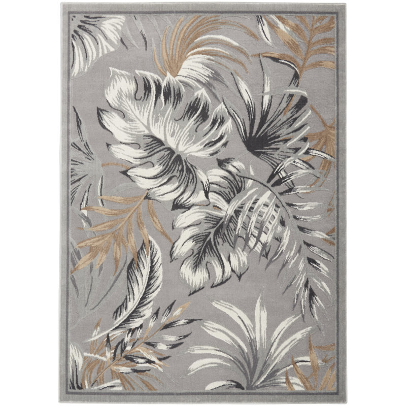 Tapis gris Skelly, 5 pi 3 po x 7 pi 3 po