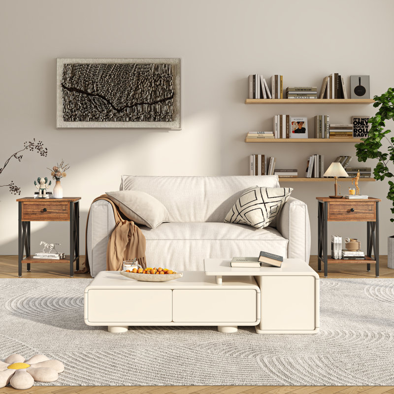 Demmer End Table with Storage, Brown
