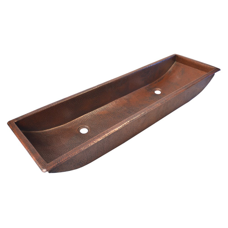 Trough Rectangular Bathroom Sink, Antique