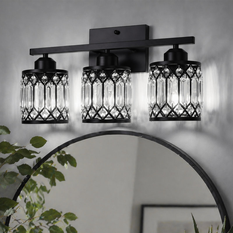 Luminaire pour meuble-lavabo de salle de bain en cristal 19 po à 3 lumières