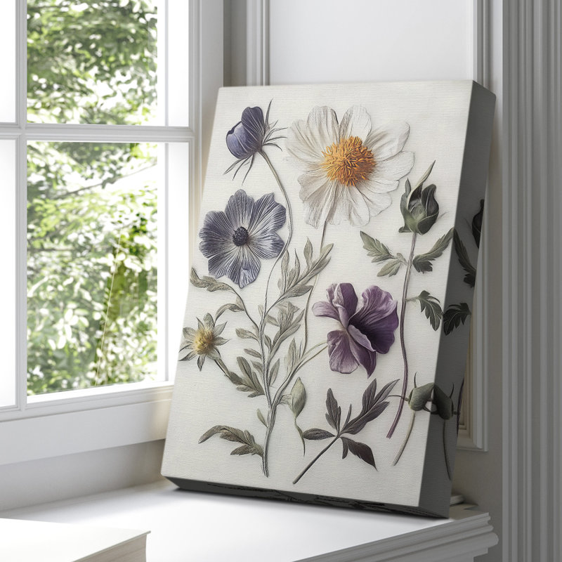 Floral avec toile tendue avec châssis LXV III, H 60 po x l 40 po