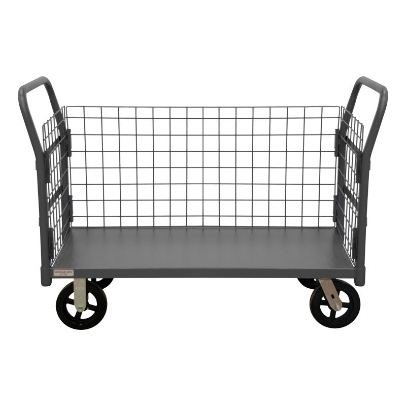 38.25'' H Utility Cart with Wheels, Black, 38.25'' H x 55.25'' W x 24.38'' D