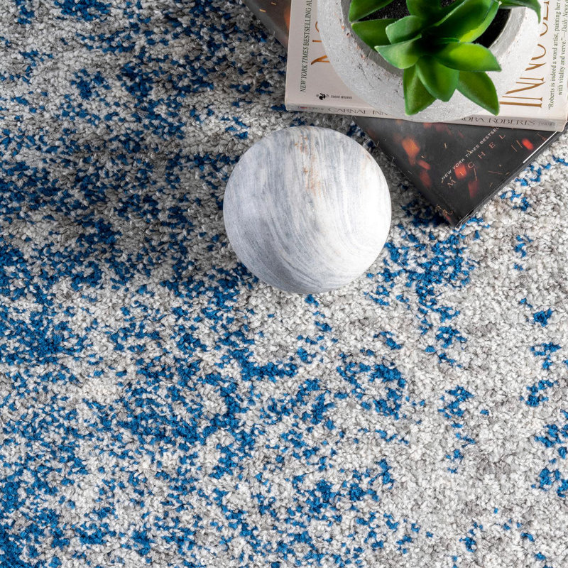 Madore Abstract Blue Area Rug, Rectangle 4' x 6'