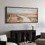 Art mural sur toile Whimsical Pink Field Pathway - Paysage floral abstrait ludique pour salon moderne-115165346-115165345