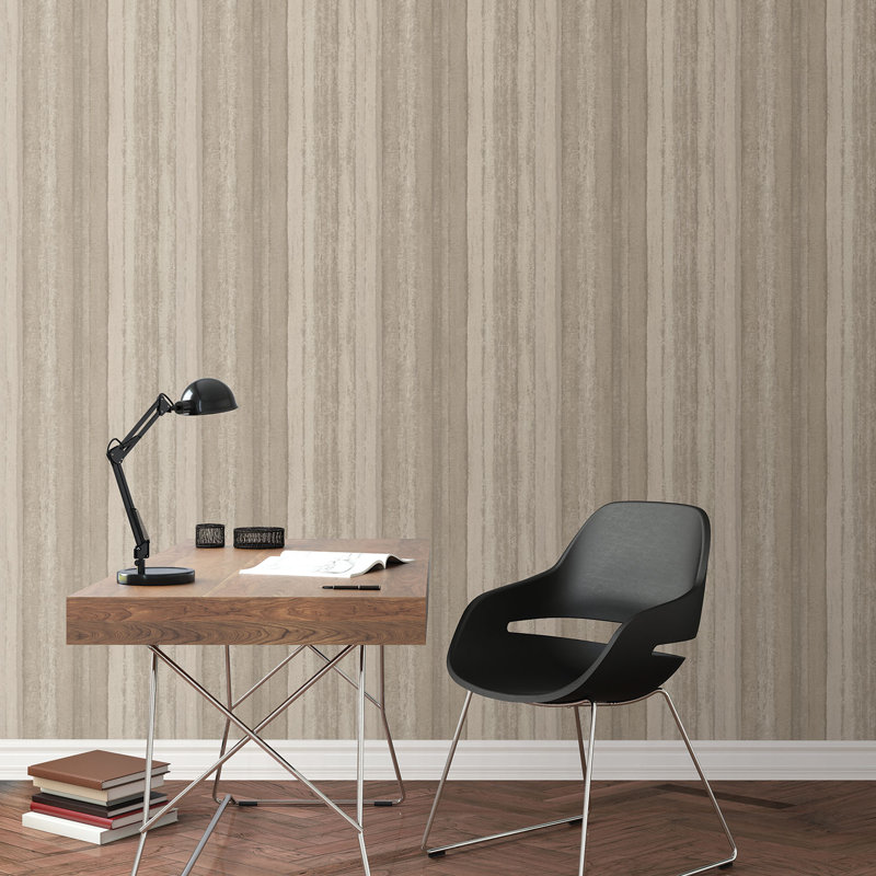 Adelphia Pearlescent Nomed Stripe Wallpaper Roll 10m x 53cm, Beige