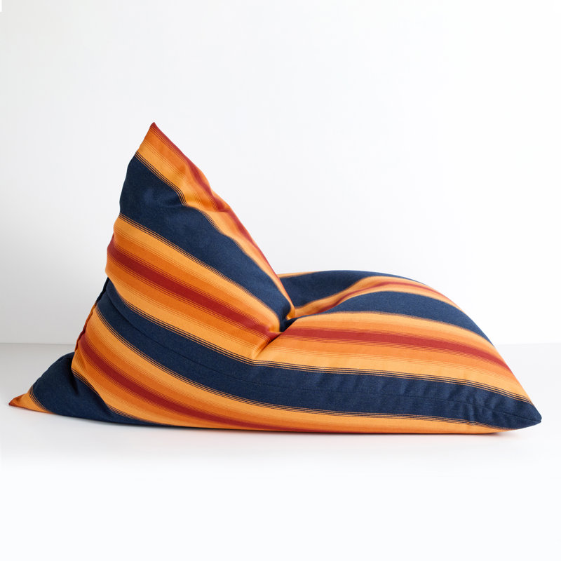 Sunbrella® Outdoor Friendly Bean Bag Lounger, Orange/Navy Polystyrene