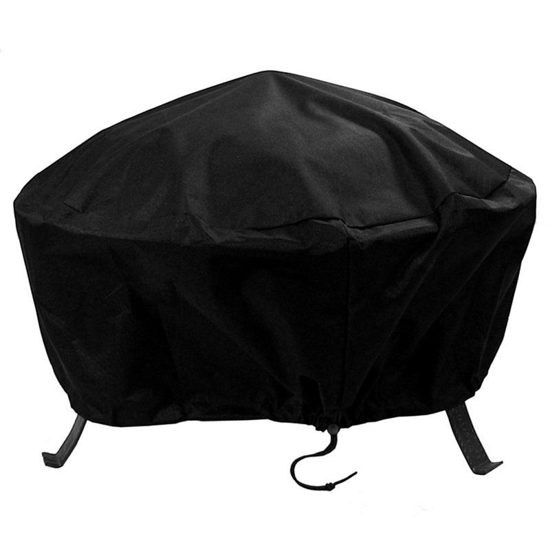 Housse pour foyer d'extérieur ronde avec cordon de serrage Hamilton - 60 po x 24 po - noir, H 24 po x l 60 po x P 60 po, Noir