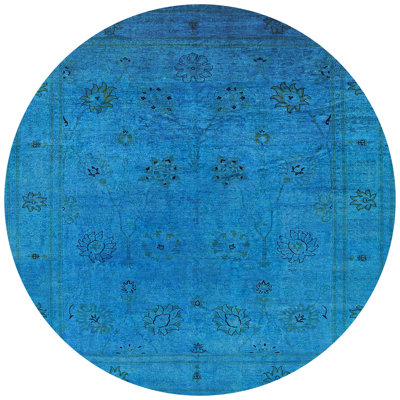 Tapis floral bleu