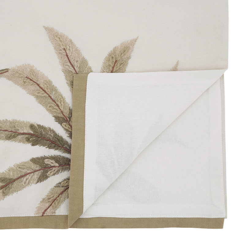 Chemin de table brodé Palm Leaf 16 pi x 72 po