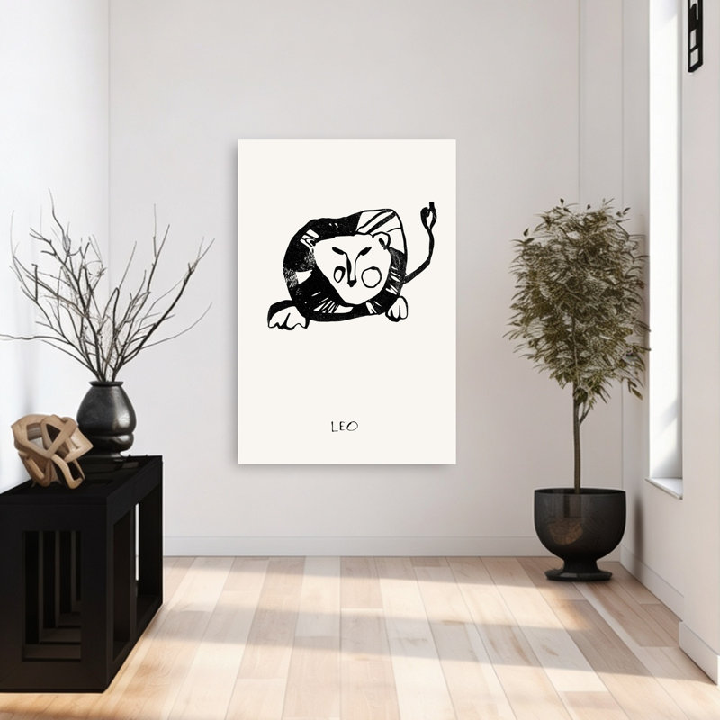 Lion stylisé abstrait Zodiac, 48" H x 32" W