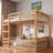 Wood Bunk Bed With Ladder And Guardrails-257992987