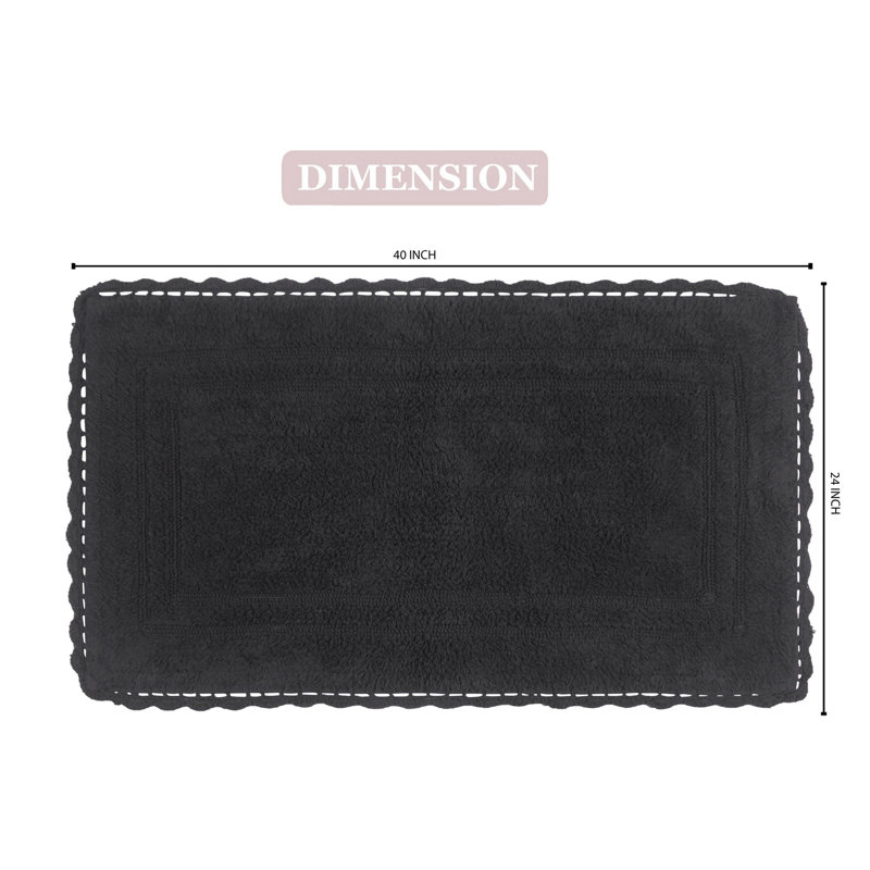 Soft Bath Rug, 24" W x 40" L, Gray