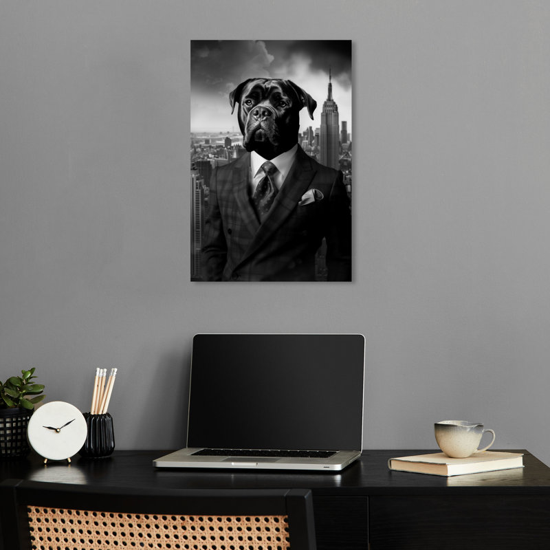 «Business Rottweiler Wall Art Prints For Men» par Notoriart, Cadre doré, H 25 po x l 17 po