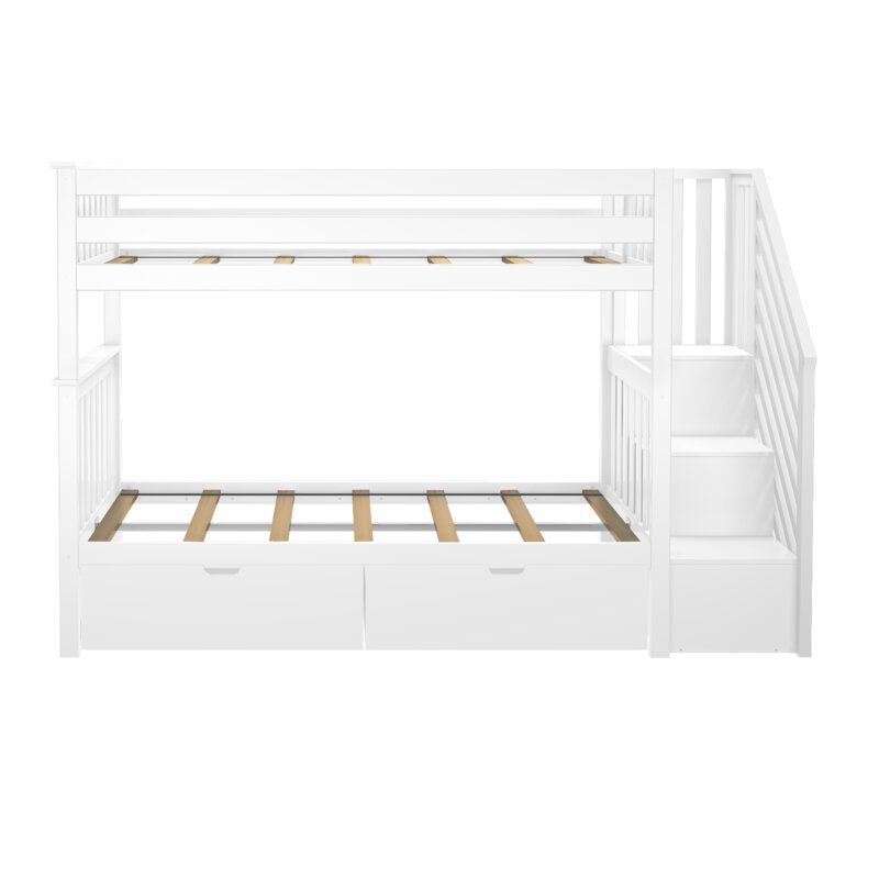 Janetzi Kids Bunk Bed with Drawers, Twin Over Twin