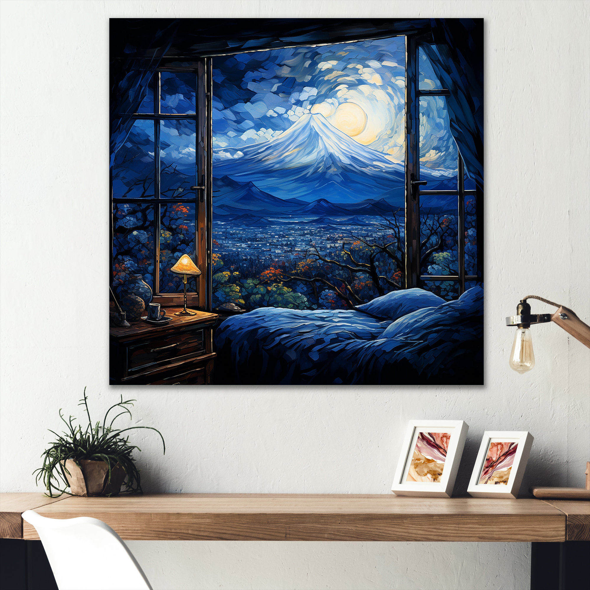 Japan Window Night Lark Manor™ Mount Fuji In Japan Window Mountain View At Night - Japan ...