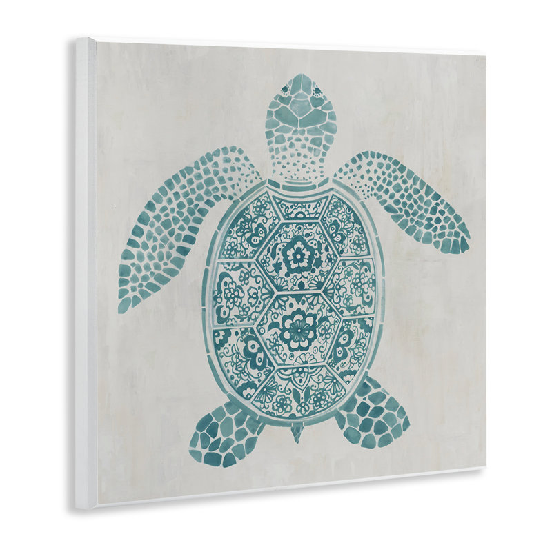 Art mural de tortue à motif méditerranéen, design par Hannah Dawson