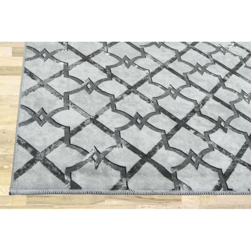 Edwinton Geometric Shag Area Rug, Rectangle 150 x 230cm