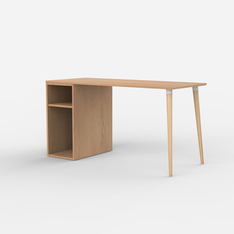 Gilroy Solid Wood Base Writing Desk, Oak, 74cm H x 138cm W x 60cm D