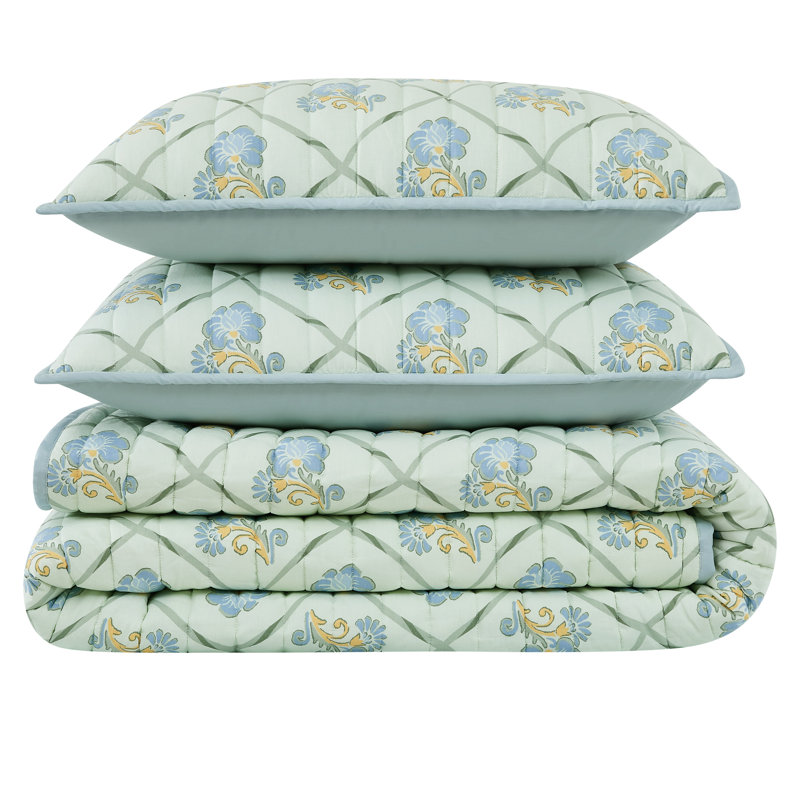 Ensemble de courtepointe Brooklyn Loom Olivia, Courtepointe pour lit simple + 1 taie décorative 