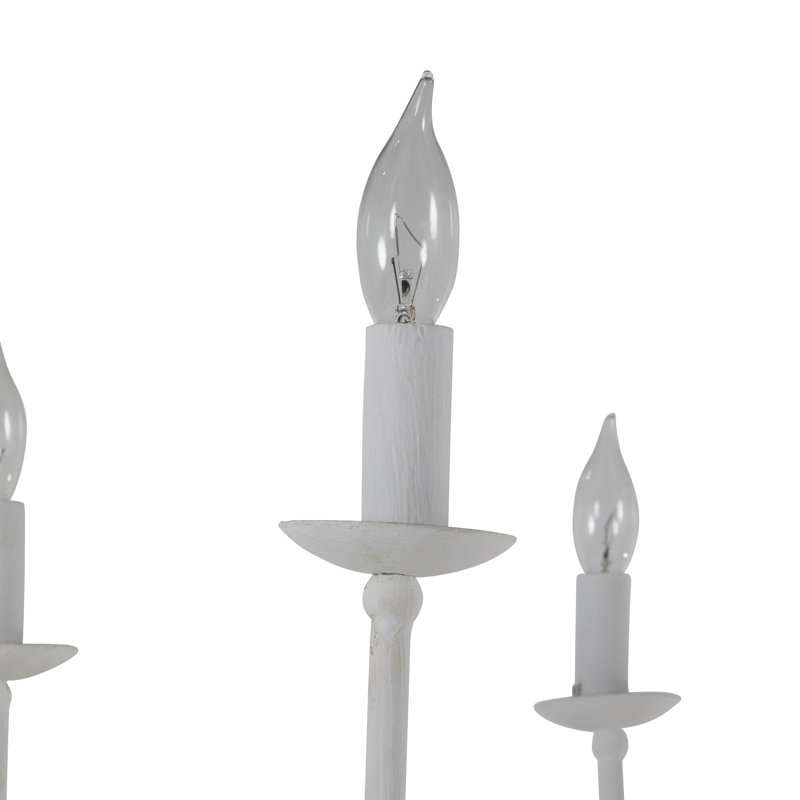 Lilly 8 - Light Candle Style Chandelier, Plaster White
