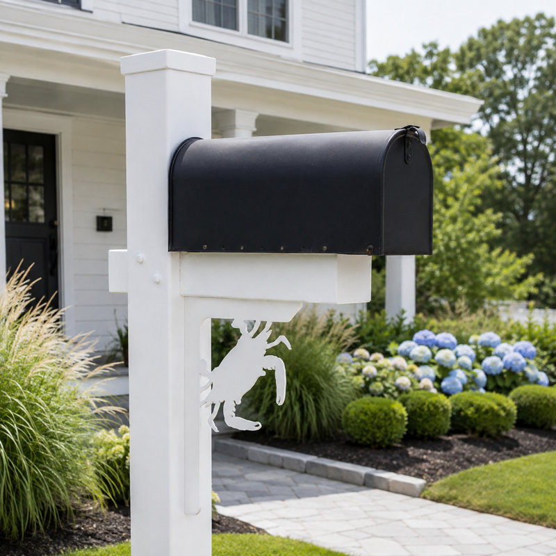 Support de boîte aux lettres en forme de crabe : Décor de porche en PVC résistant aux intempéries, 16 Inches