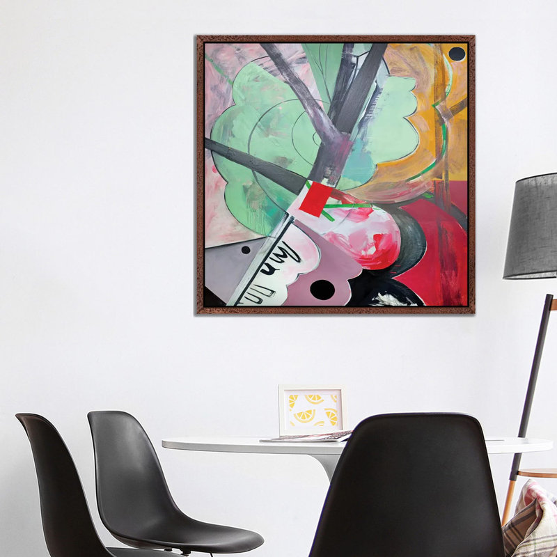 Intersection by Pamela Staker - Painting on Canvas, Classic Brown Wood Framed, 93.98 cm H x 93.98 cm W