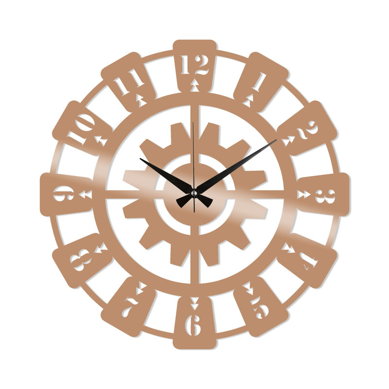 Zetilla Metal Wall Clock, Copper