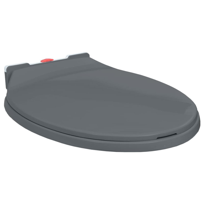 Crete Soft-Close Elongated Standard Toilet Seat, Grey