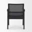 Chaise d'appoint de salle à manger en cuir noir