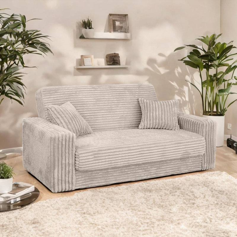 Monet Soft Loveseat, Silver, Beige