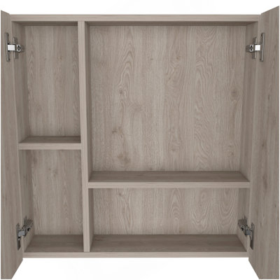 Armoire à pharmacie Kenya, miroir, double porte, quatre tablettes intérieures