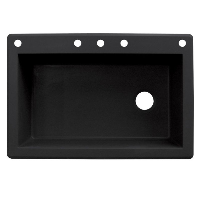 Radius 33'' L Drop-In Single Bowl Granite Kitchen Sink