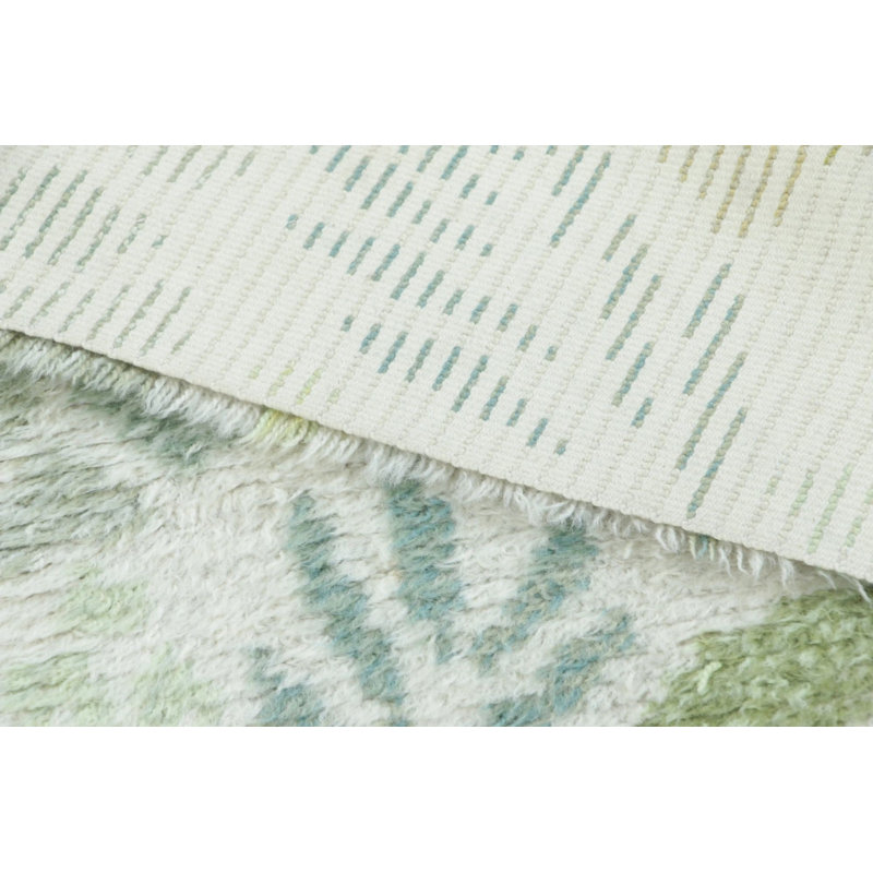 Vintage Swedish Rya Rug In Blue With Green & Beige Floral Pattern -  Rug & Kilim