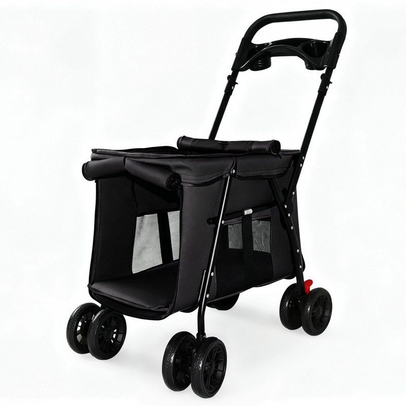 Poussette pliable pour animaux, Black