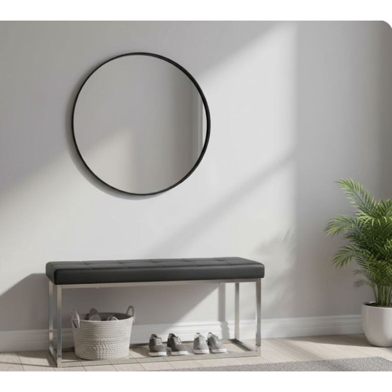 Emmanuelle Faux Leather Upholstered Bench, Black