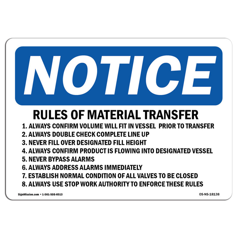 Rules of Material Transfer