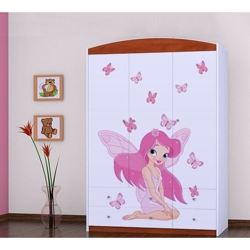 Wilczek 3 Door Wardrobe, Red