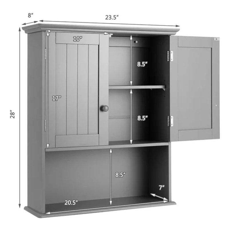 Armoire de salle de bain Gehard, gris