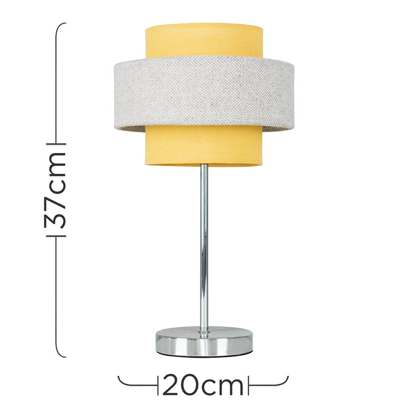 Bogaerts Metal Novelty Lamp, Not Included, Mustard/Herringbone
