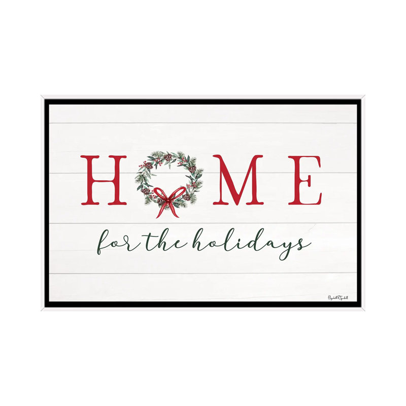 Home For The Holidays - Wall Art Print - Framed Canvas, 26" H x 40" W, Framed Print without Mat, White