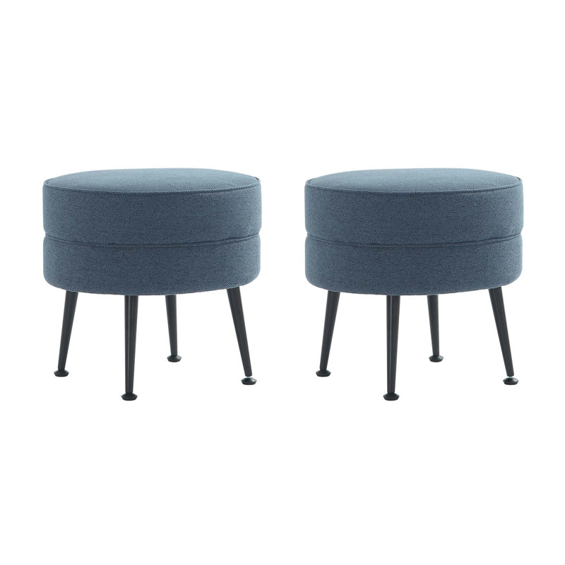 Repose-pieds Bailey Mid-Century, Bleu, Noir