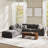 Cioffi 114"W Oversized L Shaped 5 Piece Modular Cloud Sectional Sofa with Removable Cushion Cover-123019843