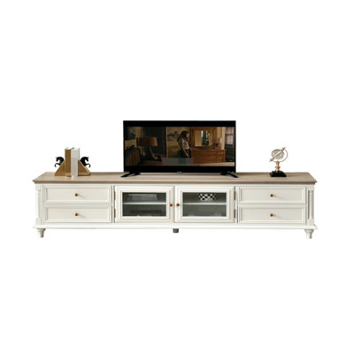 American TV Stand Cream Style Unfinished TV Stand for TVs up to 88"