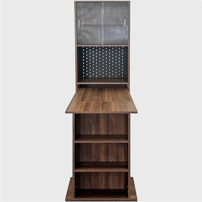 Bureau pliant avec rangement, bureau d'ordinateur pliable peu encombrant pour les petits espaces, table d'écriture pour bureau à domicile, chambre à coucher, dortoir, appartement