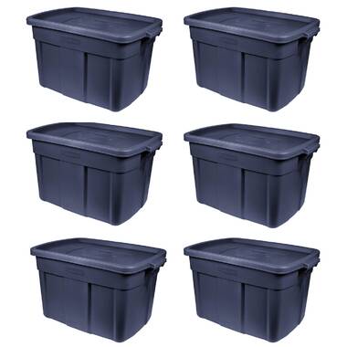 Rubbermaid 48 Gallon Action Packer Lockable Latch Storage Box, Black (Used)