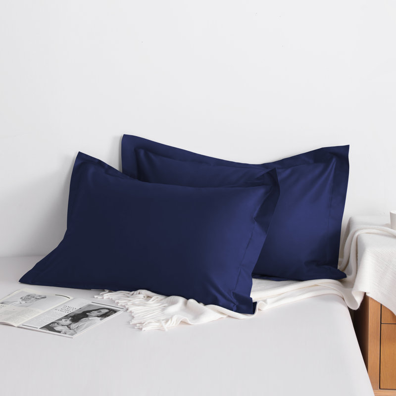 Cotton Sham Set, Navy Blue, Queen