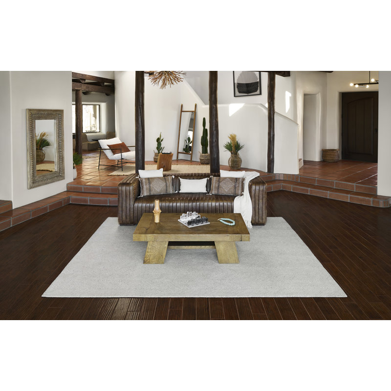 Wheaton Wool Chevron Area Rug in Taupe, Rectangle 9' x 12'