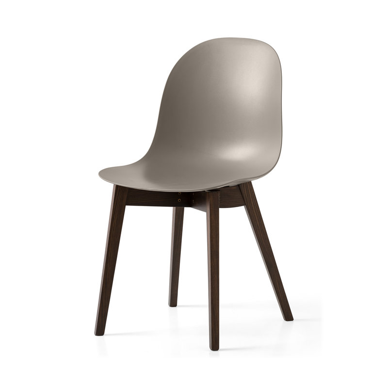 Academy Side Chair with Wooden Frame, Matte Taupe, Smoke