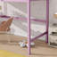 Lit mezzanine simple haut, lit mezzanine en bois d'hévéa avec barrière de sécurité, bureau intégré, échelle-1607586951